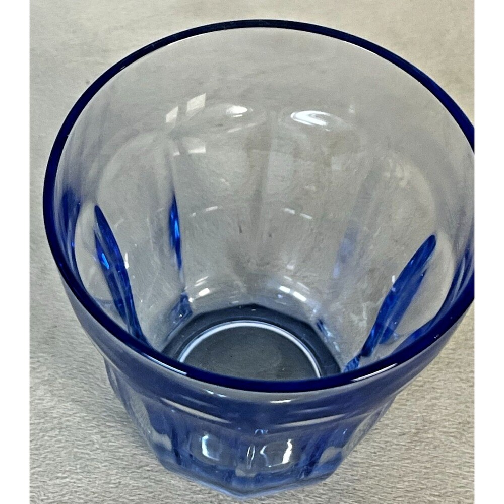 3 Pasabahce Ice Blue Baroque 3.5" Tumblers or Old Fashioned  From Turkey EUC - Picture 3 of 7